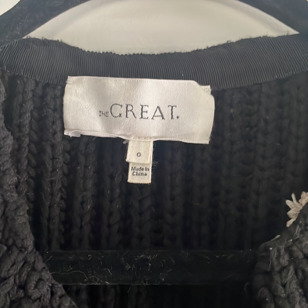 The GREAT. Floral Embroidered Cropped Cardigan - Picture 2 of 8